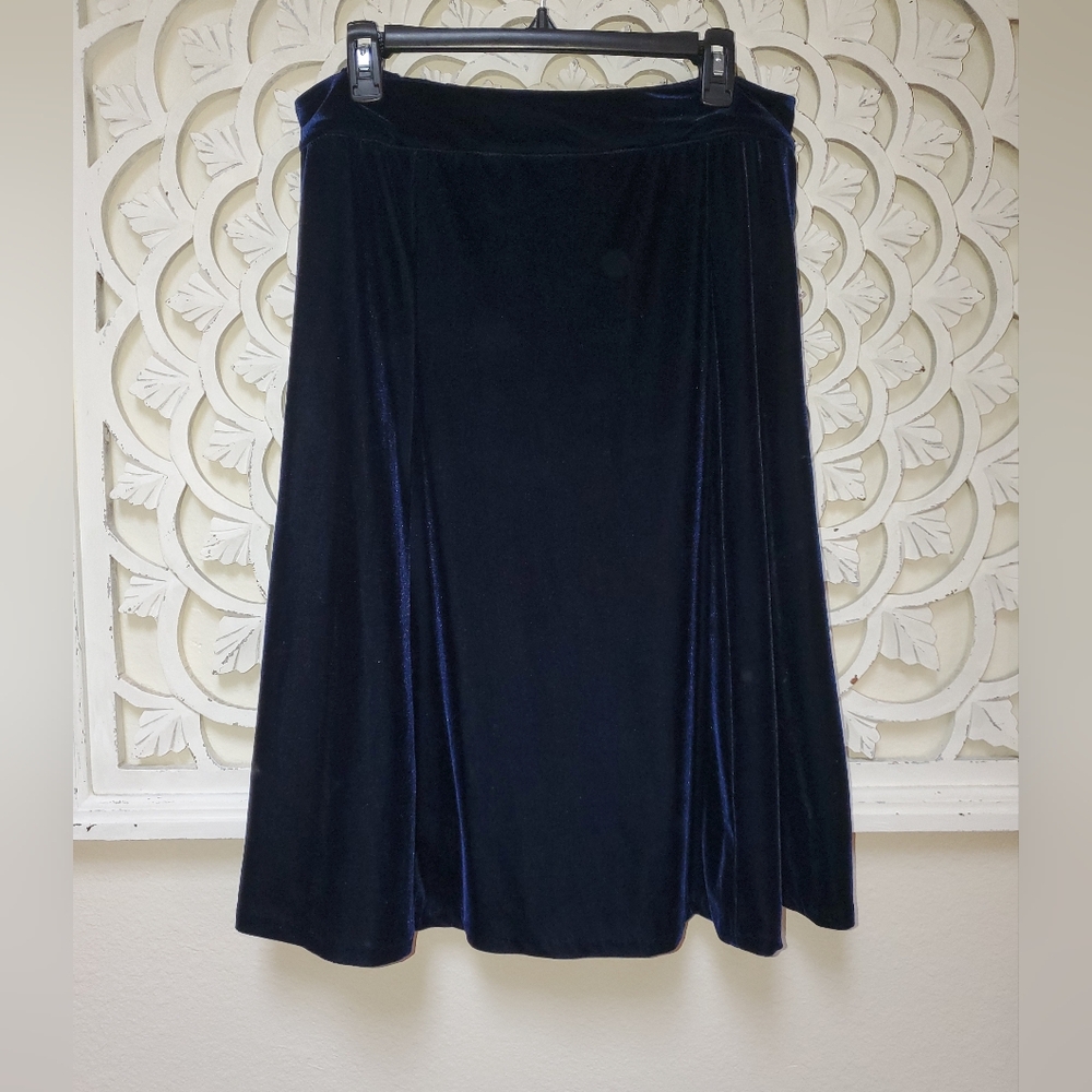 Blue Quacker Factory Vintage Velour / Stretch Velvet Skirt Size Large